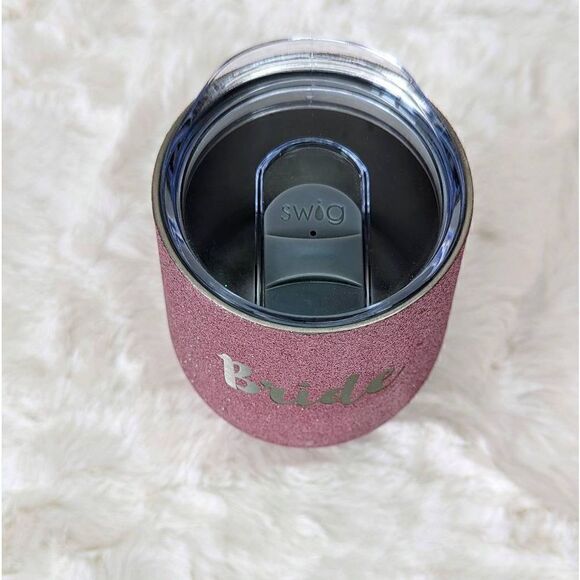 SWIG BRIDE Sparkly Pink Insulated Wine Tumbler 12 oz - Picture 4 of 5